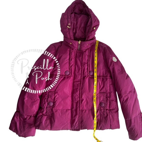 Moncler Magenta 'Amaryllis' Down Puffer Jacket Puffer Coat Fuchsia Pink Purple - Picture 11 of 14